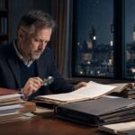 Researcher reviewing case files to explain the Danish meaning of Sagerne.